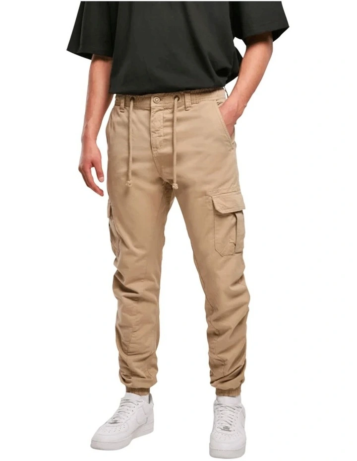 URBAN CLASSICS Cuffed Cargo Jogging Pants In Union Beige 3 URBAN CLASSICS Cuffed Cargo Jogging Pants In Union Beige