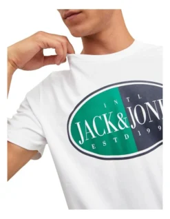 Jack & Jones International Short Sleeve Crew Neck Tee In Bright White -Men's Fashion 959662540 3 720x928
