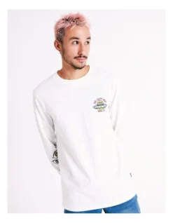 Space Tripper Print Long Sleeve Tee In White -Men's Fashion 960255190 6 720x928