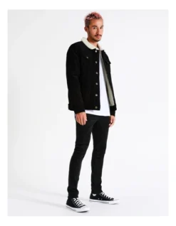 Crescent Cord Sherpa Lined Jacket In Black -Men's Fashion 960256090 4 720x928