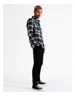 Capricorn Check Long Sleeve Overshirt In Grey 11 Capricorn Check Long Sleeve Overshirt In Grey -Men's Fashion 960256990 3 720x928