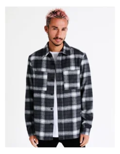 Capricorn Check Long Sleeve Overshirt In Grey 13 Capricorn Check Long Sleeve Overshirt In Grey -Men's Fashion 960256990 5 720x928