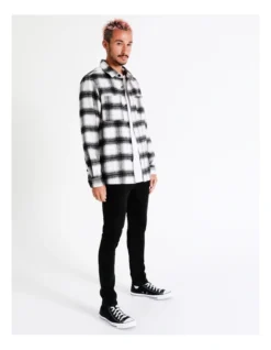 Capricorn Check Long Sleeve Overshirt In Beige -Men's Fashion 960257080 4 720x928