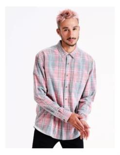 Copernicus Cord Check Long Sleeve Overshirt In Red -Men's Fashion 960257620 4 720x928