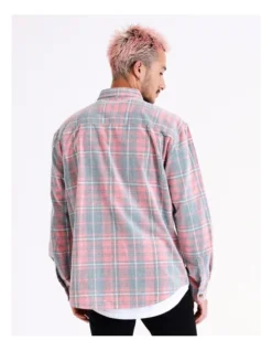 Copernicus Cord Check Long Sleeve Overshirt In Red -Men's Fashion 960257620 6 720x928