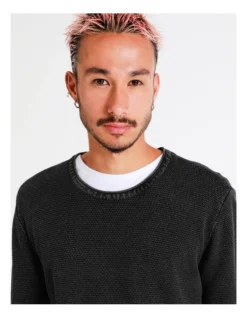 Tomas Textured Knit Pullover In Charcoal -Men's Fashion 960259330 7 1 720x928