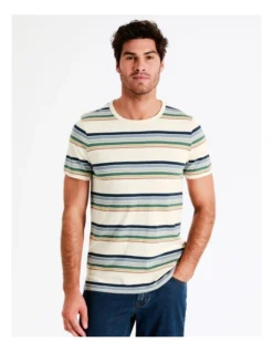 Tennyson Short Sleeve Stripe Tee In Beige -Men's Fashion 960773500 6 1 720x928