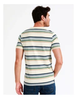 Tennyson Short Sleeve Stripe Tee In Beige -Men's Fashion 960773500 7 1 720x928