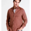 Alec Linen Long Sleeve Shirt In Orange -Men's Fashion 960773860 1 720x928