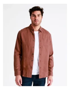 Alec Linen Long Sleeve Shirt In Orange 11 Alec Linen Long Sleeve Shirt In Orange -Men's Fashion 960773860 3 1 720x928