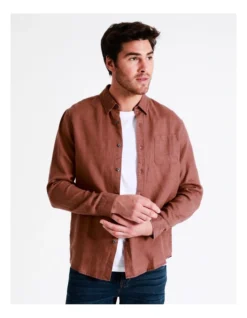 Alec Linen Long Sleeve Shirt In Orange 14 Alec Linen Long Sleeve Shirt In Orange -Men's Fashion 960773860 6 1 720x928