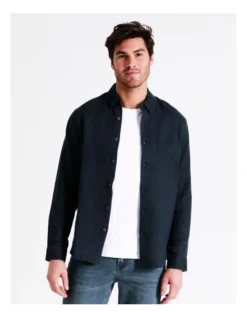 Alec Linen Long Sleeve Shirt In Navy 12 Alec Linen Long Sleeve Shirt In Navy -Men's Fashion 960774130 4 720x928