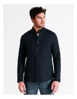Alec Linen Long Sleeve Shirt In Navy 13 Alec Linen Long Sleeve Shirt In Navy -Men's Fashion 960774130 5 720x928