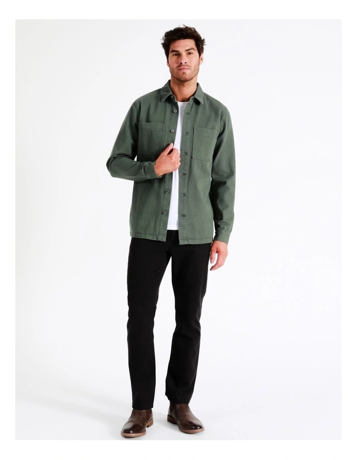 Noosa Long Sleeve Utility Overshirt In Green 5 Noosa Long Sleeve Utility Overshirt In Green - Image 3