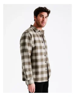 Valley Long Sleeve Check Overshirt In Brown -Men's Fashion 960774490 3 720x928