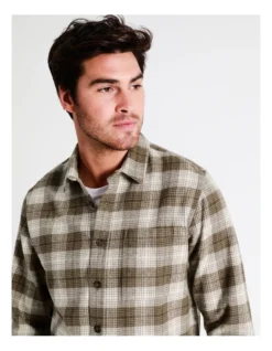 Valley Long Sleeve Check Overshirt In Brown -Men's Fashion 960774490 7 720x928