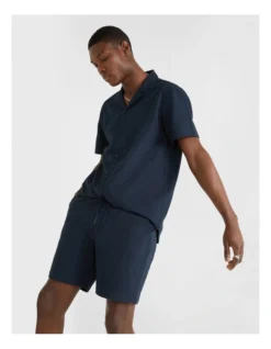 Seersucker Shirt In Navy