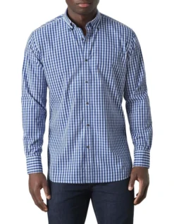 Delbridge Check Shirt In Navy