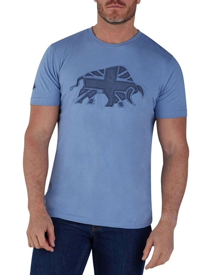Union Jack Bull T-Shirt In Blue 3 Union Jack Bull T-Shirt In Blue