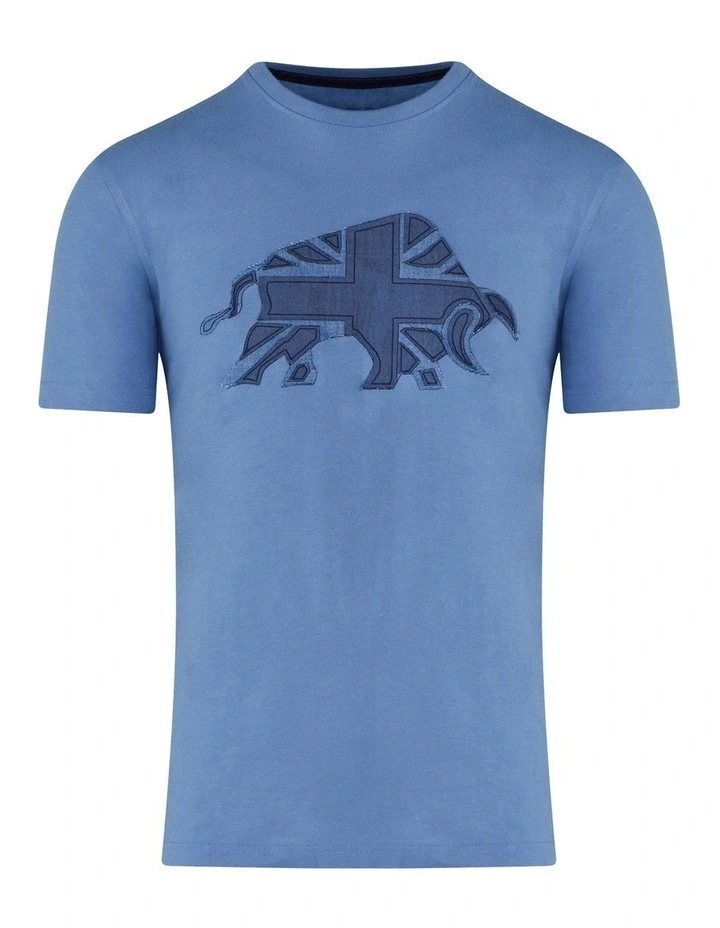 Union Jack Bull T-Shirt In Blue 6 Union Jack Bull T-Shirt In Blue - Image 4