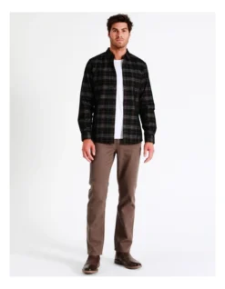 Ozai Long Sleeve Cord Check Overshirt In Black -Men's Fashion 962818930 5 720x928