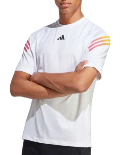 ADIDAS Train Icons 3 Stripes Tee In White