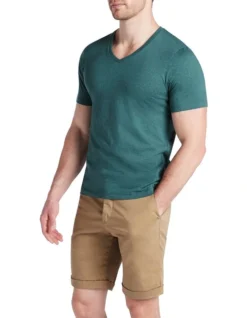 Marle Arnie V-Neck Tee In Zucchini