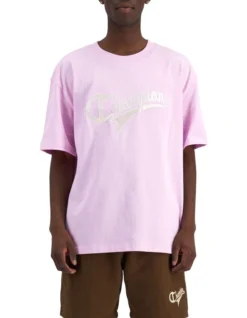 Champion Heritage Collegiate Cursive Script Tee Cotton Pink Posy