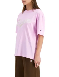 Champion Heritage Collegiate Cursive Script Tee Cotton Pink Posy -Men's Fashion 963873280 6 720x928