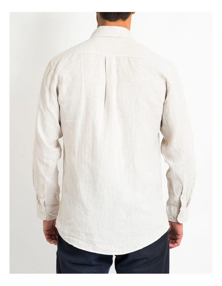 Long Sleeve Linen Shirt In Natural 4 Long Sleeve Linen Shirt In Natural - Image 2