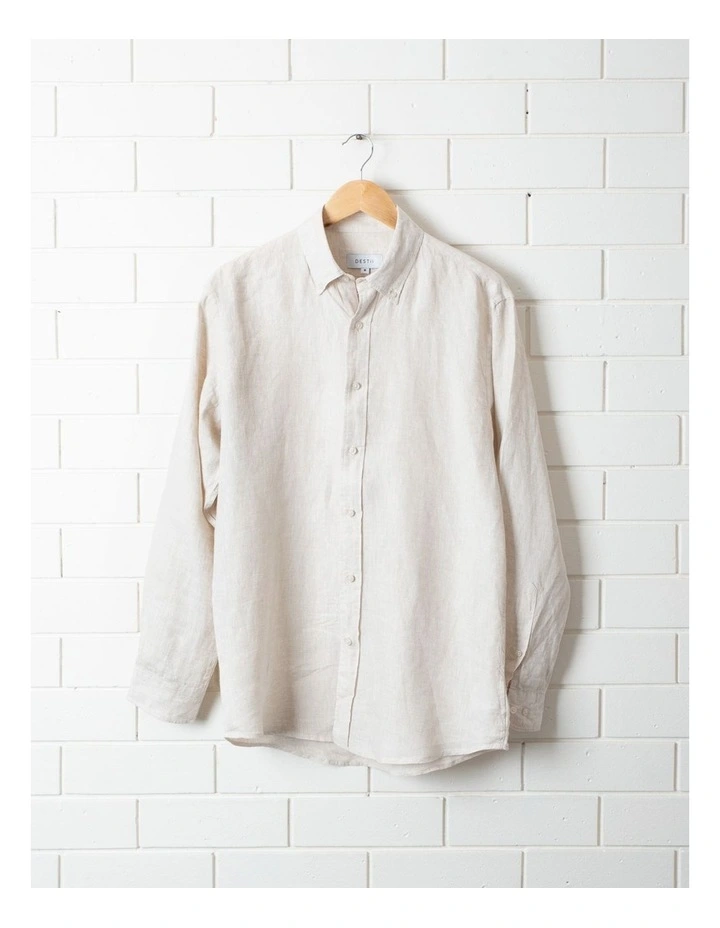 Long Sleeve Linen Shirt In Natural 8 Long Sleeve Linen Shirt In Natural - Image 6