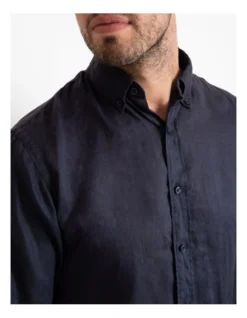 Long Sleeve Linen Shirt In Navy -Men's Fashion 963909370 5 720x928
