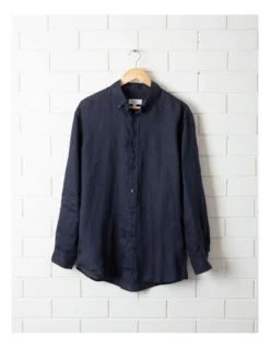 Long Sleeve Linen Shirt In Navy -Men's Fashion 963909370 6 720x928