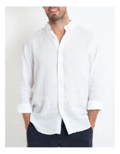 Long Sleeve Linen Shirt In White -Men's Fashion 963909730 3 720x928