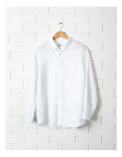 Long Sleeve Linen Shirt In White -Men's Fashion 963909730 5 720x928