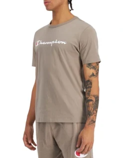 Champion Script Short Sleeve Tee In Beige -Men's Fashion 963952210 3 720x928