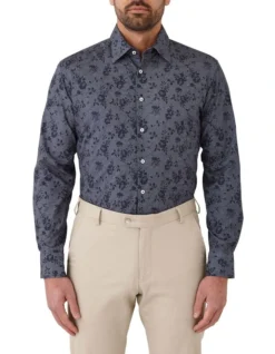 Cambridge Prahran Modern Fit Shirt In Denim Blue