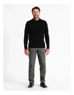 Australian Merino Knitted Long Sleeve Polo In Black 11 Australian Merino Knitted Long Sleeve Polo In Black -Men's Fashion 965294830 3 720x928