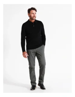 Australian Merino Knitted Long Sleeve Polo In Black 13 Australian Merino Knitted Long Sleeve Polo In Black -Men's Fashion 965294830 5 720x928