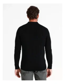 Australian Merino Knitted Long Sleeve Polo In Black 14 Australian Merino Knitted Long Sleeve Polo In Black -Men's Fashion 965294830 6 720x928
