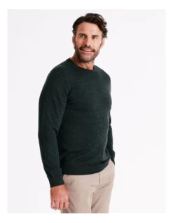 Australian Merino Crew Neck Knit In Green -Men's Fashion 965295460 5 720x928