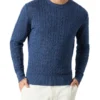 Newcombe Cable Knit Crew In Blue -Men's Fashion 966521710 966556720 1 720x928