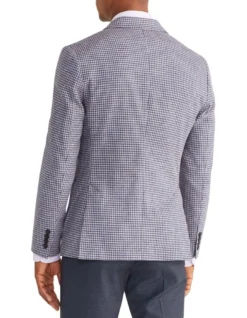 Van Heusen Slim Washed Linen Herringbone Blazer In Navy -Men's Fashion 966724030 3 720x928
