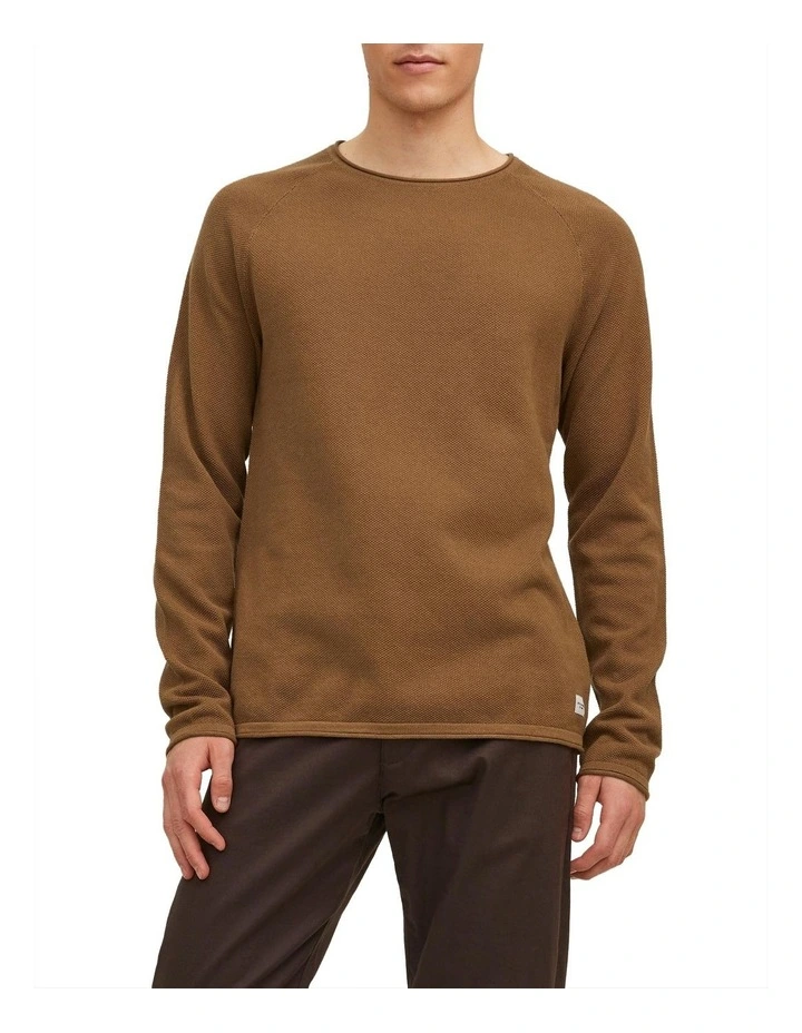 Jack & Jones Hill Knit Crew Neck Pullover In Rubber 3 Jack & Jones Hill Knit Crew Neck Pullover In Rubber