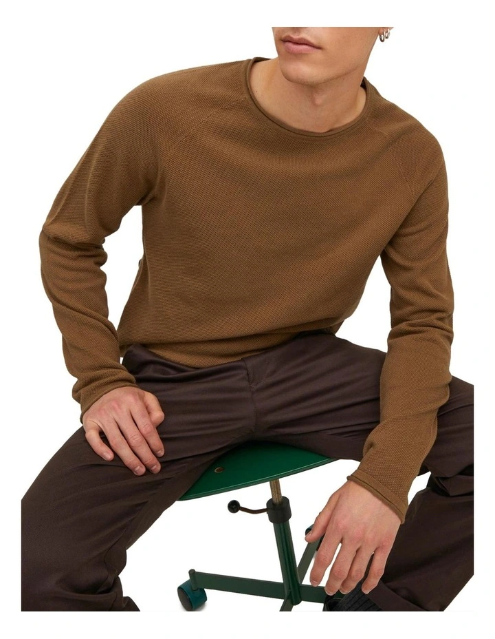 Jack & Jones Hill Knit Crew Neck Pullover In Rubber 7 Jack & Jones Hill Knit Crew Neck Pullover In Rubber - Image 5
