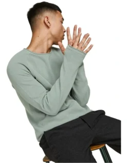 Jack & Jones Hill Knit Crew Neck Pullover In Slate Gray -Men's Fashion 966806830 5 720x928
