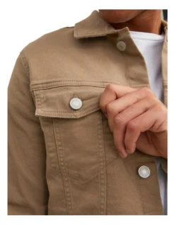 Jack & Jones Alvin Denim Biker Jacket In Sepia Tint -Men's Fashion 966807550 3 720x928