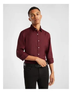 West Hampton Pure Linen Shirt In Purple