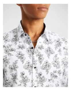 Mayfield Floral Slim Shirt In White -Men's Fashion 967618540 3 720x928