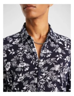 Dustin Jersey Slim Shirt In Navy -Men's Fashion 967619440 3 720x928